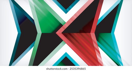 Abstract background color triangles and arrows composition. Vector Illustration For Wallpaper, Banner, Background, Card, Book Illustration, landing page