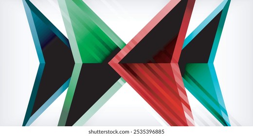 Abstract background color triangles and arrows composition. Vector Illustration For Wallpaper, Banner, Background, Card, Book Illustration, landing page