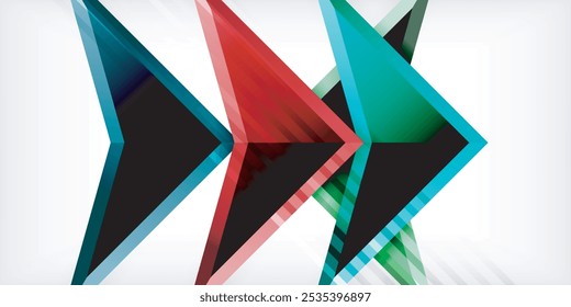 Abstract background color triangles and arrows composition. Vector Illustration For Wallpaper, Banner, Background, Card, Book Illustration, landing page