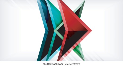 Abstract background color triangles and arrows composition. Vector Illustration For Wallpaper, Banner, Background, Card, Book Illustration, landing page