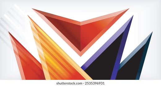 Abstract background color triangles and arrows composition. Vector Illustration For Wallpaper, Banner, Background, Card, Book Illustration, landing page