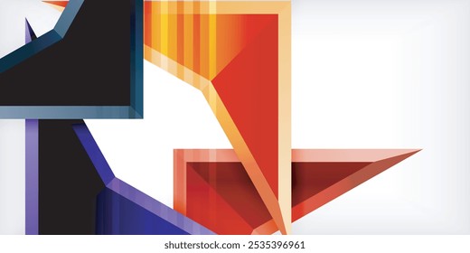 Abstractas triángulos de color de fondo y composición de flechas. Ilustración vectorial para el Fondo de pantalla, Anuncio, fondo, tarjeta, ilustración del libro, landing page