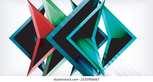 Abstract background color triangles and arrows composition. Vector Illustration For Wallpaper, Banner, Background, Card, Book Illustration, landing page