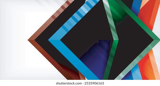 Abstract background color triangles and arrows composition. Vector Illustration For Wallpaper, Banner, Background, Card, Book Illustration, landing page