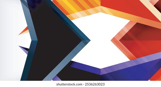 Abstract background color triangles and arrows composition. Vector Illustration For Wallpaper, Banner, Background, Card, Book Illustration, landing page