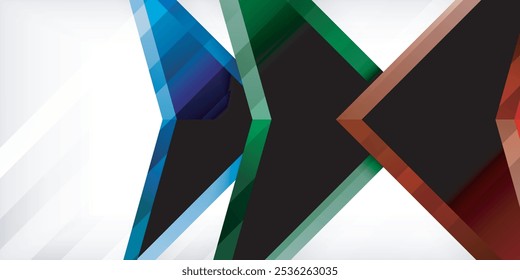 Abstract background color triangles and arrows composition. Vector Illustration For Wallpaper, Banner, Background, Card, Book Illustration, landing page