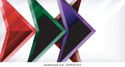 Abstract background color triangles and arrows composition. Vector Illustration For Wallpaper, Banner, Background, Card, Book Illustration, landing page