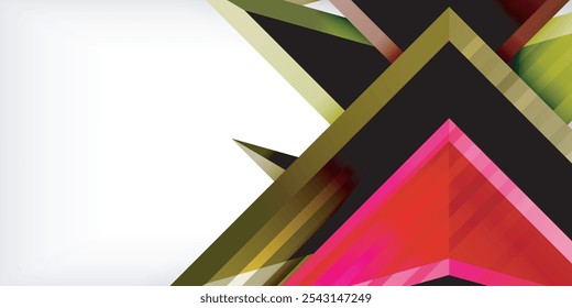 Abstractas triángulos de color de fondo y composición de flechas. Ilustración vectorial para el Fondo de pantalla, Anuncio, fondo, tarjeta, ilustración del libro, landing page
