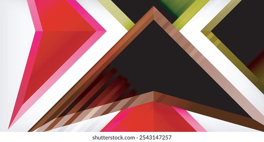 Abstract background color triangles and arrows composition. Vector Illustration For Wallpaper, Banner, Background, Card, Book Illustration, landing page