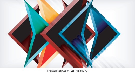 Abstract background color triangles and arrows composition. Vector Illustration For Wallpaper, Banner, Background, Card, Book Illustration, landing page