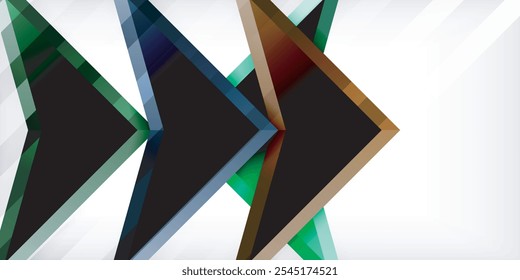 Abstract background color triangles and arrows composition. Vector Illustration For Wallpaper, Banner, Background, Card, Book Illustration, landing page