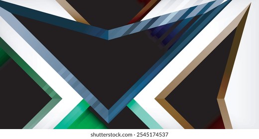 Abstrakte Hintergrundfarbe Dreiecke und Pfeile Zusammensetzung. Vektorgrafik für Tapete, Banner, Hintergrund, Karte, Buchgrafik, Landing Page