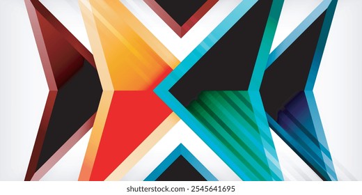 Abstract background color triangles and arrows composition. Vector Illustration For Wallpaper, Banner, Background, Card, Book Illustration, landing page