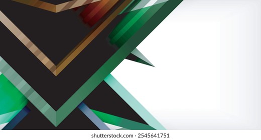 Abstract background color triangles and arrows composition. Vector Illustration For Wallpaper, Banner, Background, Card, Book Illustration, landing page