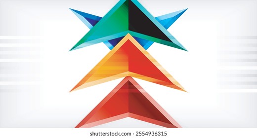 Abstract background color triangles and arrows composition. Vector Illustration For Wallpaper, Banner, Background, Card, Book Illustration, landing page