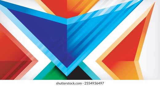 Abstract background color triangles and arrows composition. Vector Illustration For Wallpaper, Banner, Background, Card, Book Illustration, landing page