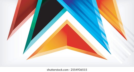Abstract background color triangles and arrows composition. Vector Illustration For Wallpaper, Banner, Background, Card, Book Illustration, landing page
