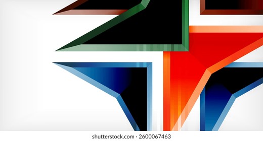 Abstract background color triangles and arrows composition. Vector Illustration For Wallpaper, Banner, Background, Card, Book Illustration, landing page
