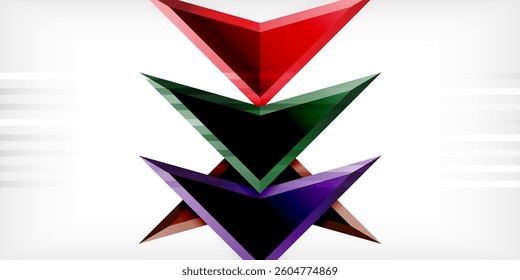 Abstract background color triangles and arrows composition. Vector Illustration For Wallpaper, Banner, Background, Card, Book Illustration, landing page