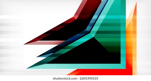 Abstract background color triangles and arrows composition. Vector Illustration For Wallpaper, Banner, Background, Card, Book Illustration, landing page