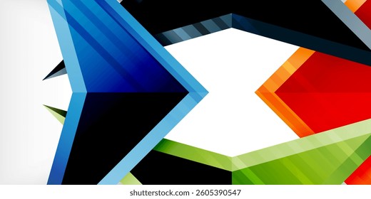Abstract background color triangles and arrows composition. Vector Illustration For Wallpaper, Banner, Background, Card, Book Illustration, landing page