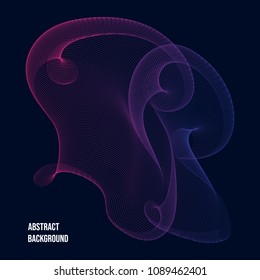 Abstract background with color wave design element. Vector illustration