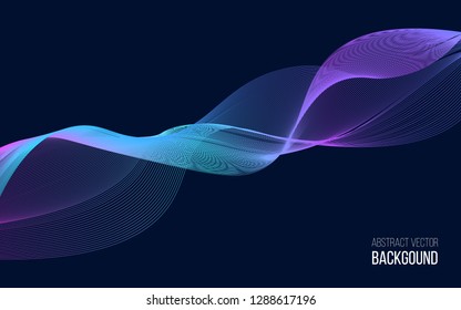 Abstract background with color wave design element. Vector illustration