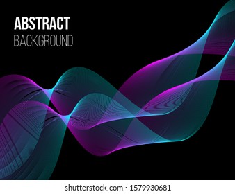 Abstract background with color wave design element. Vector illustration