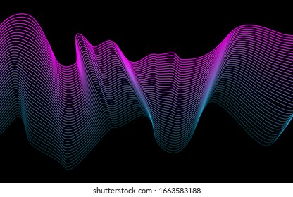 Abstract background with color wave design element. Vector illustration