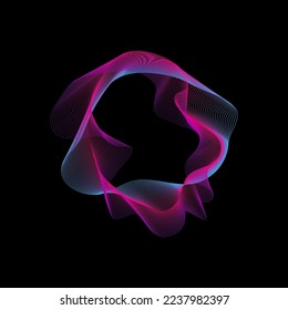 Abstract background with color wave design element. Vector illustration