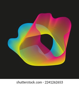 Abstract background with color wave design element. Vector illustration
