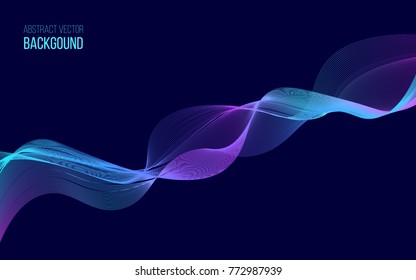 Abstract background with color wave design element. Vector illustration
