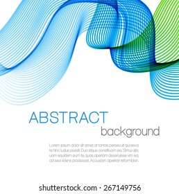 Abstract background with color wave isolated on white