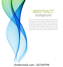 Abstract background with color wave isolated on white