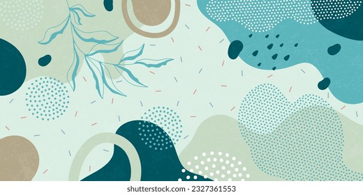 Abstract background. Color wave template presentation design with color line and dots.
