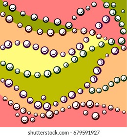 Abstract background of color waves and beads
