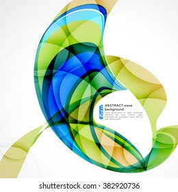 Abstract background with color waves. Can be used for business presentations, flyer, website background, brochure cover