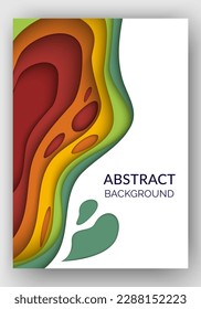 Fondo abstracto con ondas de color, ilustración artística de papel con figuras líquidas. Formas de color dinámicas. Diseño de vectores para presentaciones de banners, volantes de negocios, afiches e invitaciones