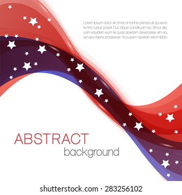 Abstract background with color waves and stars