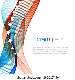 Abstract background with color waves and white stars