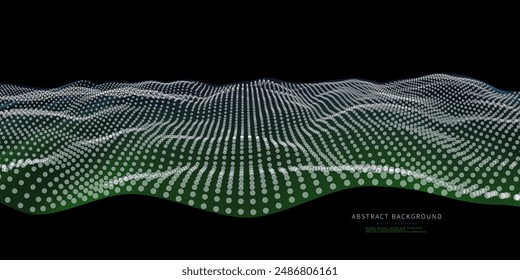 Abstract background with a color wavy lines and dots. Vector illustration for design banner.