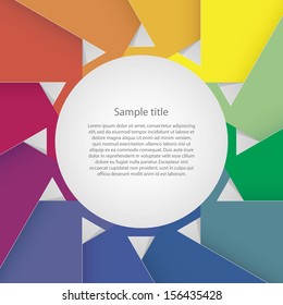 Abstract background with color wheel aperture and white color sun shape free space for sample text. Vector.