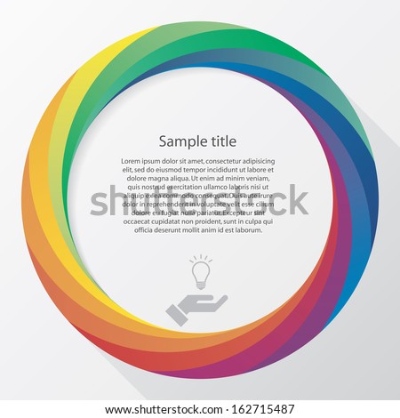 Abstract background with color wheel and white free space for sample text. Vector.