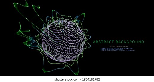 Abstract background with color wireframe sphere from dots.  Big data. Polygonal concept for science and technology.  Business, technology and science futuristic visualization.  