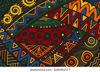 abstract background with colored african patterns