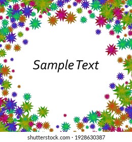 Abstract background with colored bright decorative confetti circles, design element