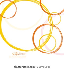 Abstract background with colored circles and curls.