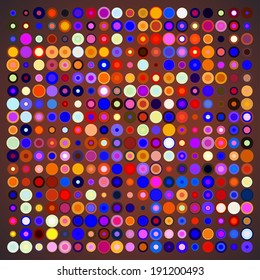 Abstract Background of Colored Circles of Different Sizes on Color Background. Vector Illustration EPS10