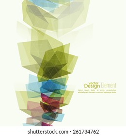 Abstract background with colored crystals, trellis structure.