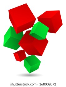 abstract background with colored cubes